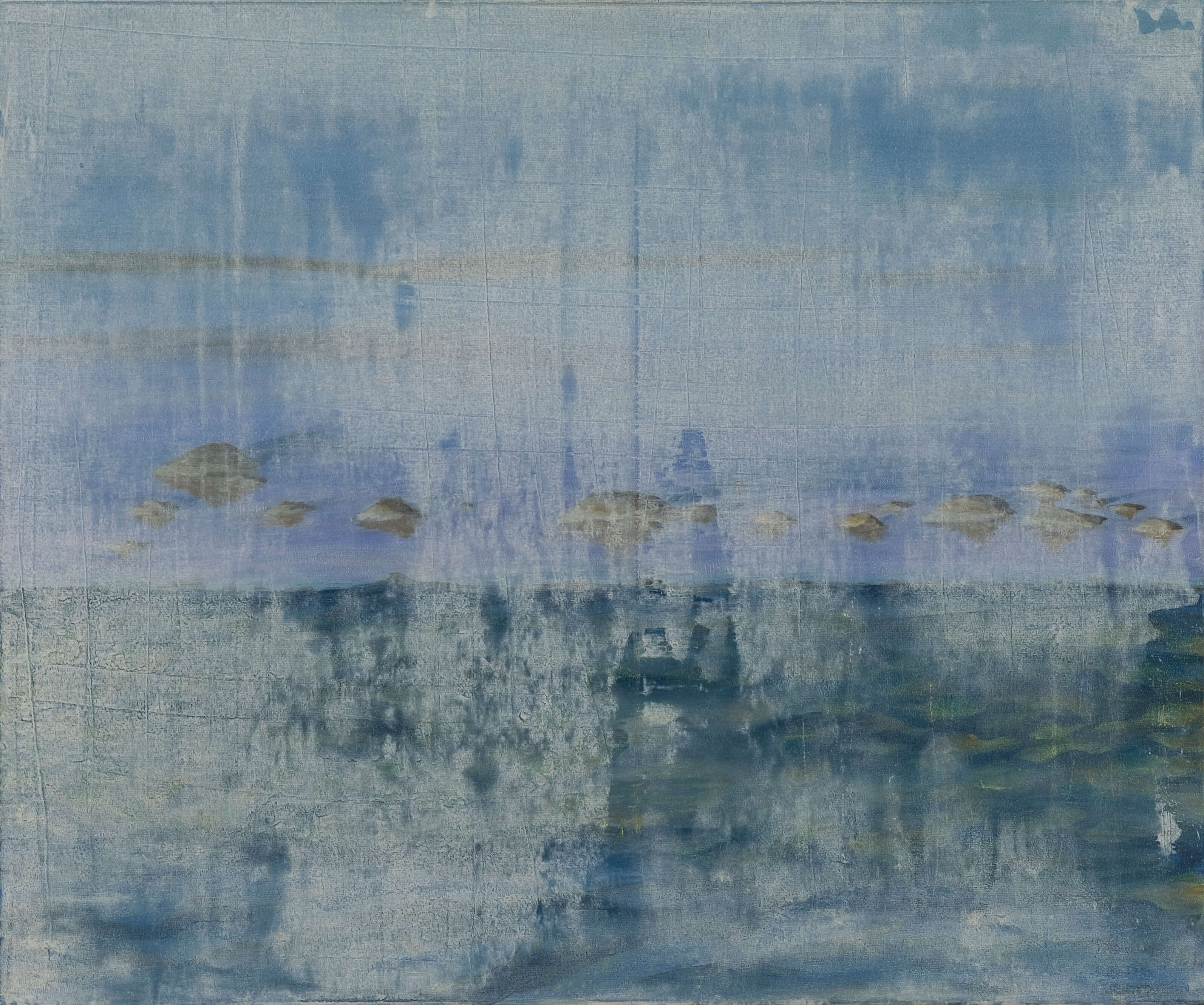 Steine am Meer. Acryl auf Leinwand.